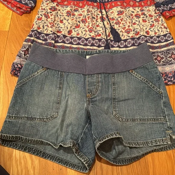 Blouse & shorts maternity Motherhood boho top jeans denim Bohemian old navy M 10 - Picture 16 of 17